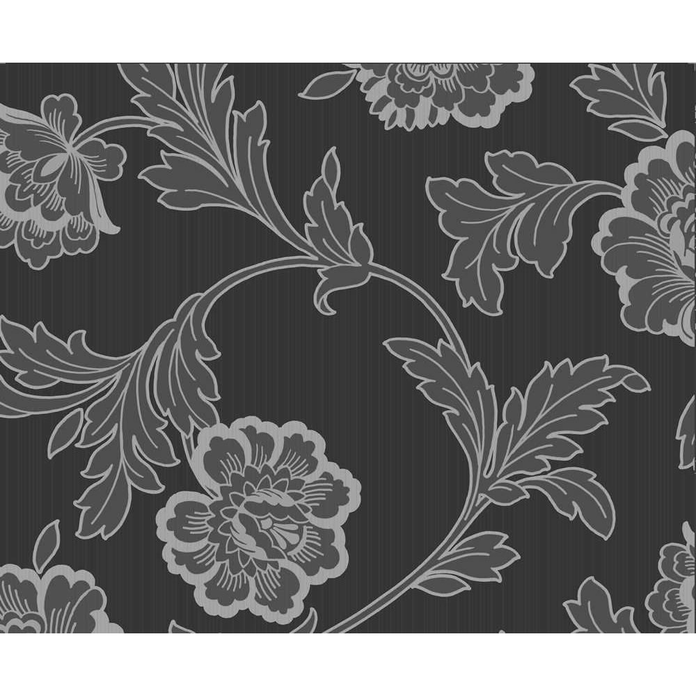 Wilko Wallpaper Best Floral Black Image 1