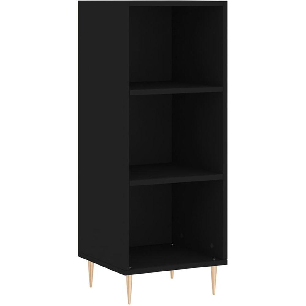 vidaXL 3 Shelf Black Wooden Sideboard Image 2