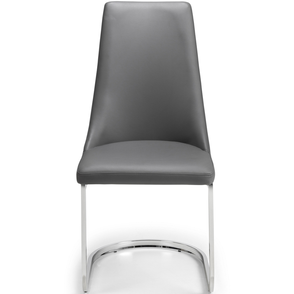 Julian Bowen Como Set of 2 Grey and Chrome Dining Chair Image 3