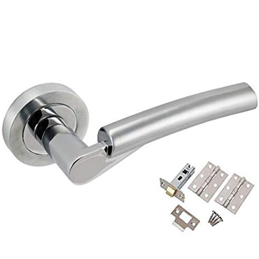 Golden Grace Duo Chrome Verona Door Handle 5 Pack Image 1
