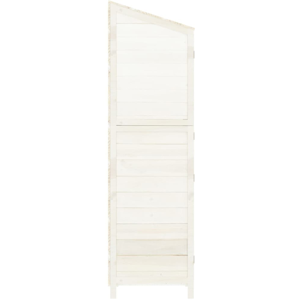vidaXL 3.3 x 1.7ft White Wooden Pent Garden Shed Image 3