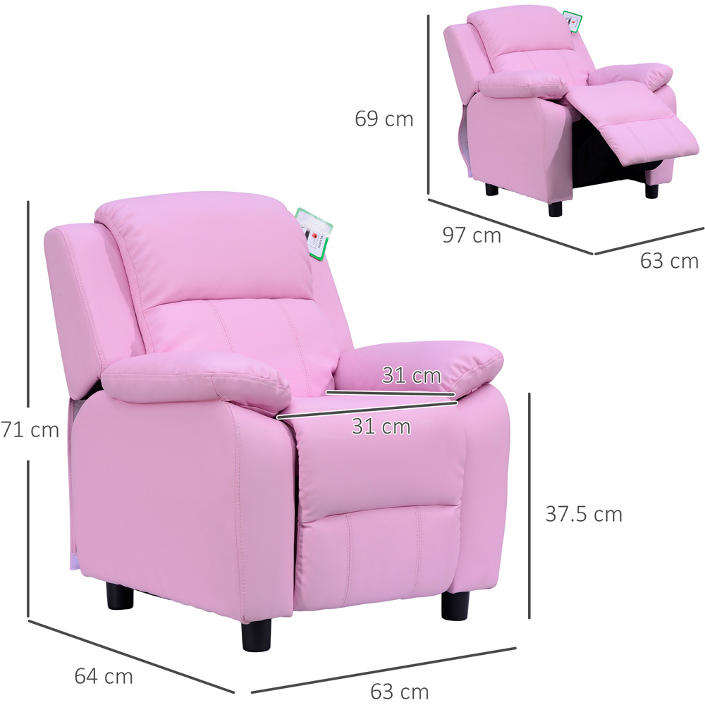 HOMCOM Kids Single Seat Pink Sofa Image 6
