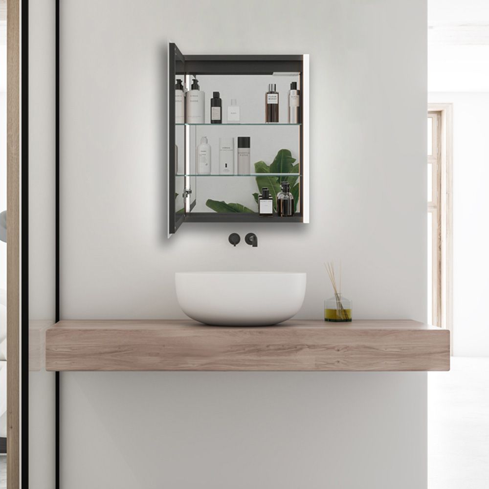 Sorrelis Boreal Single Door Tunable LED Mirror Cabinet 70 x 55cm Image 5