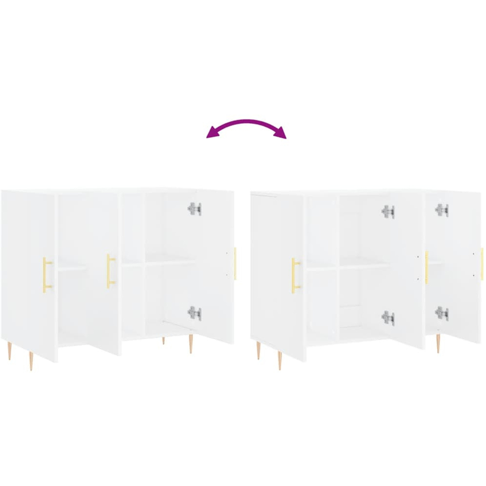 vidaXL 3 Door White Sideboard Image 9