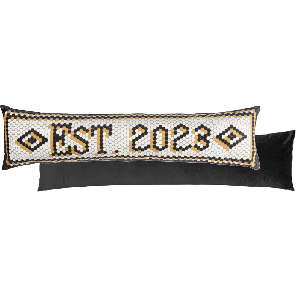 furn. Multicolour Established 2023 Mosaic Message Velvet Draught Excluder Image 3