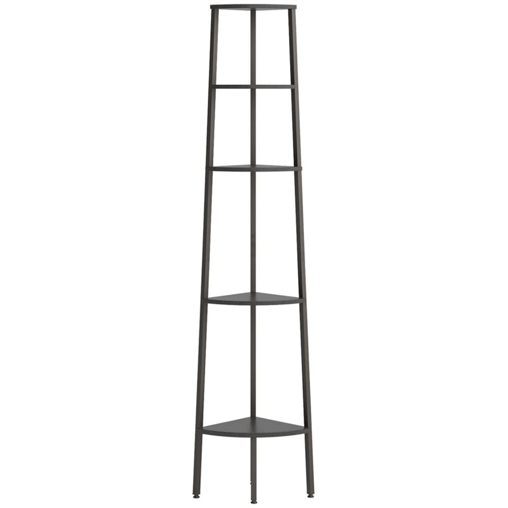 vidaXL 5-Tier Dark Black Corner Shelf Image 2