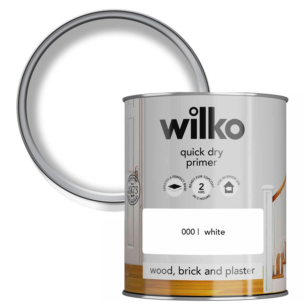 Wilko Wood Brick and Plaster White Quick Dry Primer 750ml Image 1