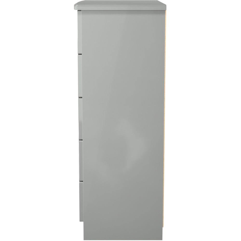 Crowndale Camden 5 Drawer Grey Gloss and Dusk Grey Chest of Drawers Ready Assembled Image 3
