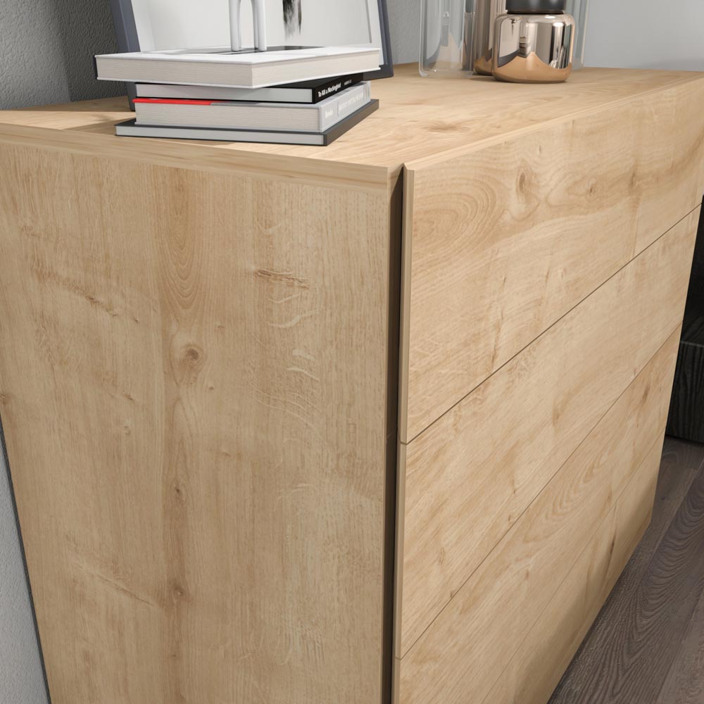 Decorotika Lines 4 Drawer Oak Chest of Drawers Image 5