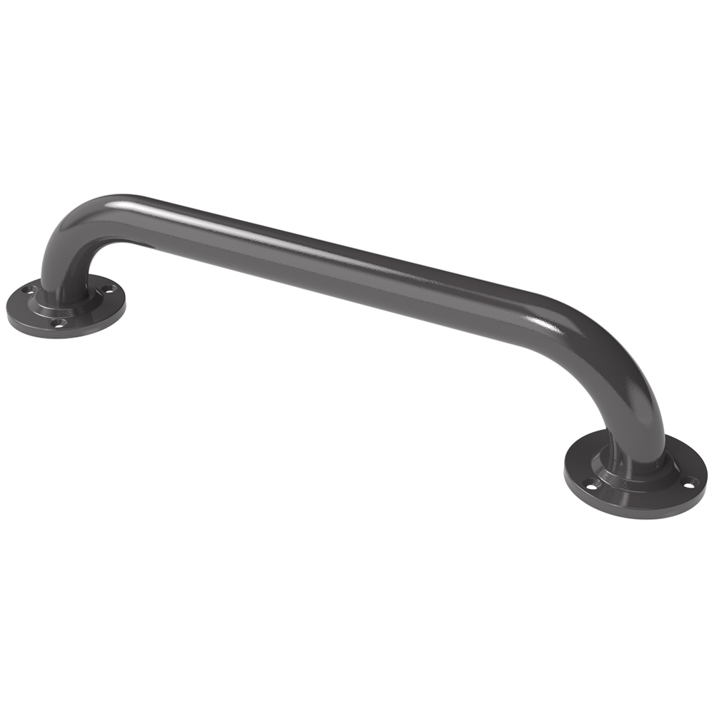Fitzroy of London RAL 7005 Grey Steel Exposed Fixing Round Flange Grab Rail 35 x 455mm Image 1