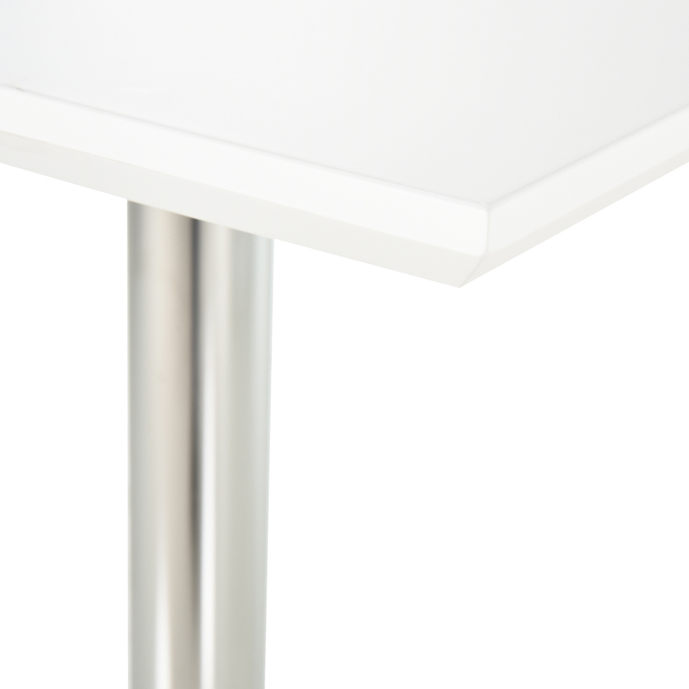 Portland Square Height Adjustable Swivel Bar Table White Image 3