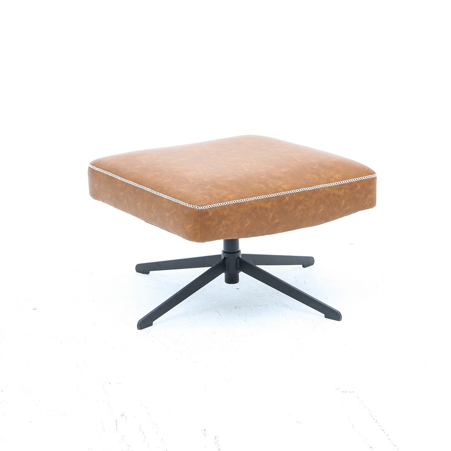 Conley Brown Leather Armchair With Footstool Image 6