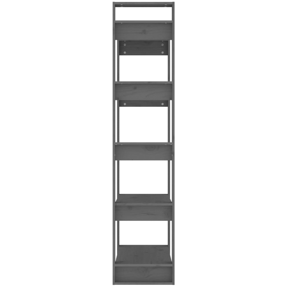 vidaXL 5 Shelf Grey Solid Wood Tall Bookcase Image 5