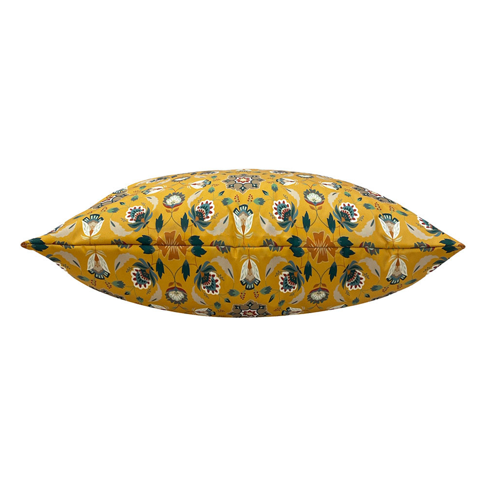 furn. Folk Flora Ochre Floral Outdoor Floor Cushion Image 3