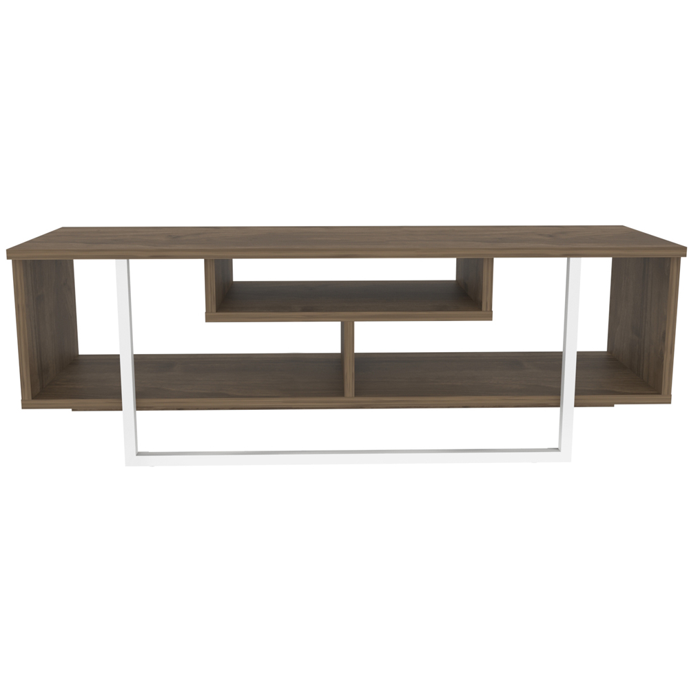 Decorotika Asal Walnut and White Wide TV Unit Image 6