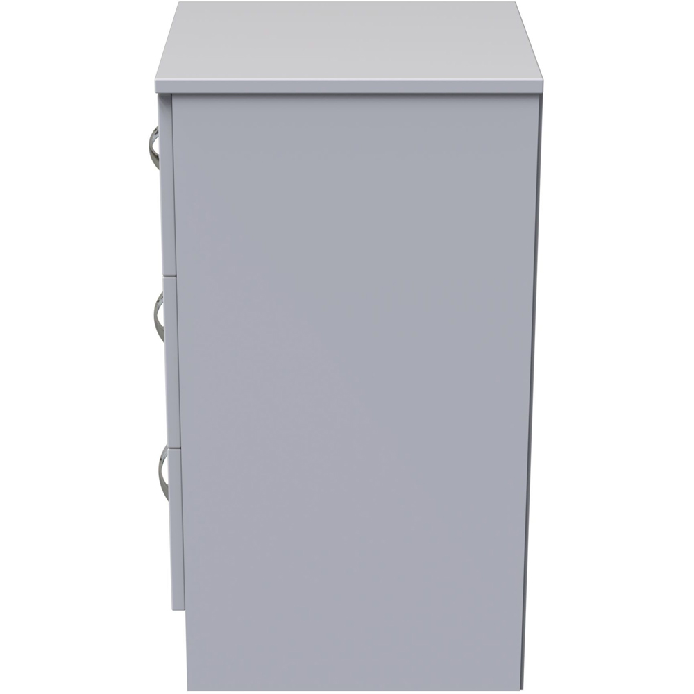 Crowndale Avon 3 Drawer Matt White Bedside Cabinet Ready Assembled Image 3