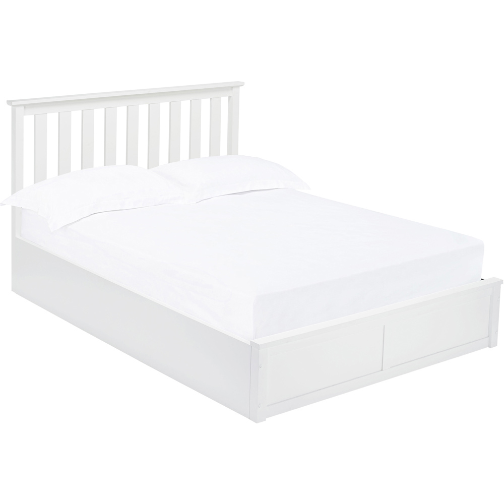 LPD Furniture Oxford Double White Ottoman Bed Frame Image 2
