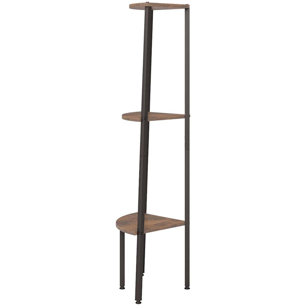 vidaXL 3-Tier Dark Brown and Black Corner Shelf Image 4