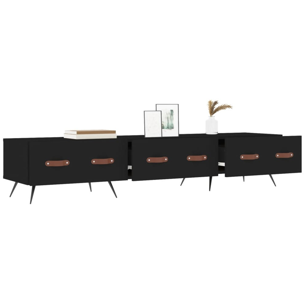 vidaXL 3 Drawer Black TV Cabinet Image 4