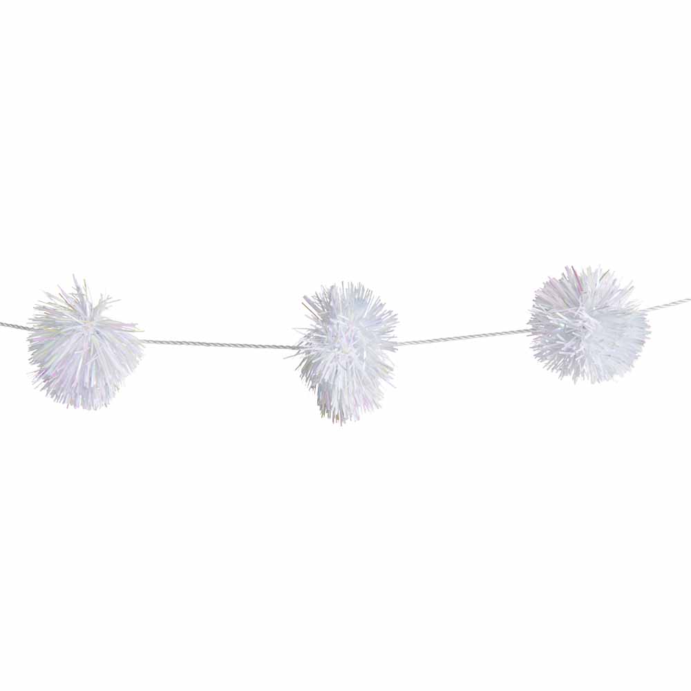 Wilko Dreamland Tinsel Garland White 1.5m Image 1