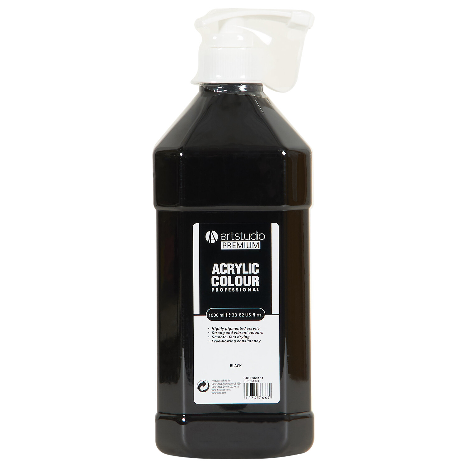 Art Studio Premium Paint 1L - Black Image 1