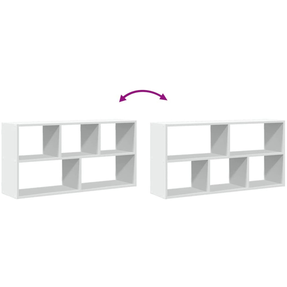 vidaXL 5 Shelf White Floating Wall Shelf Image 6