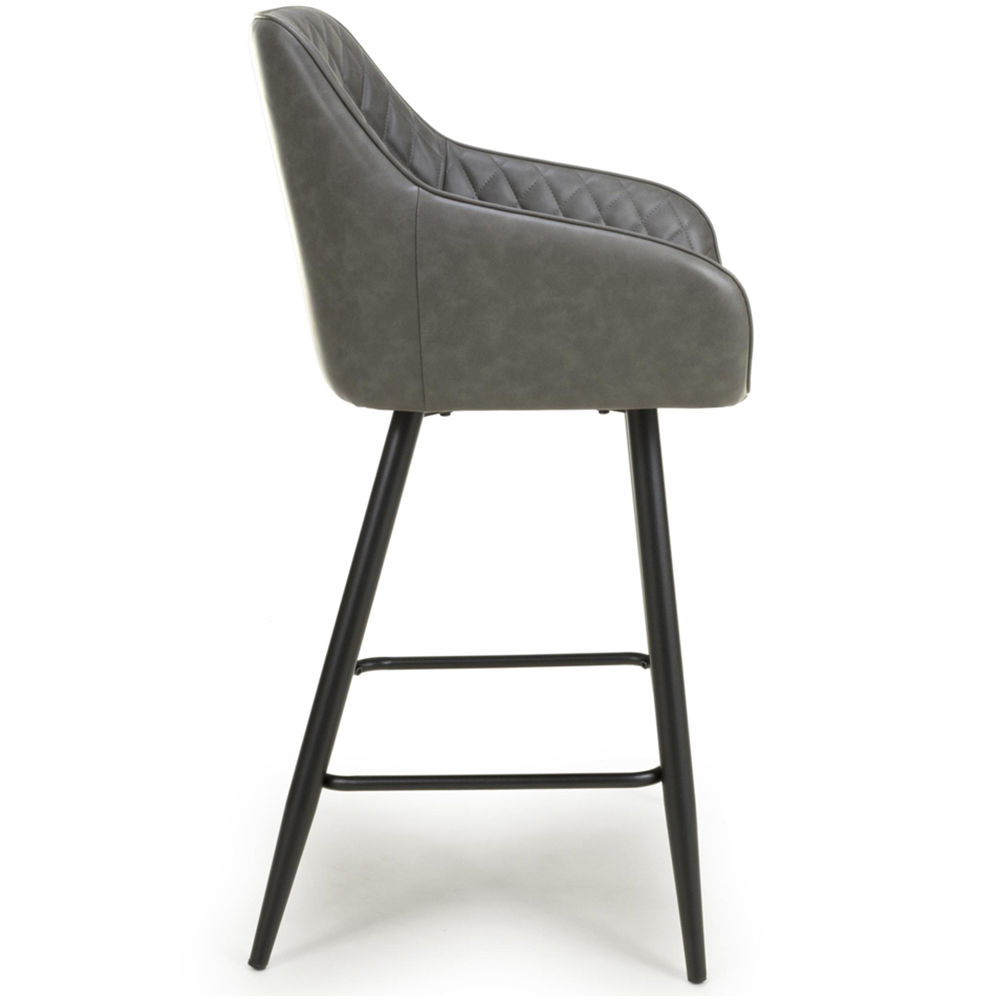 wilko Kensington Vintage Black Quilted Bar Stool Image 4