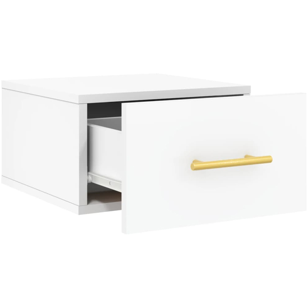 vidaXL Single Drawer White Wall Mounted Bedside Cabinet Image 6