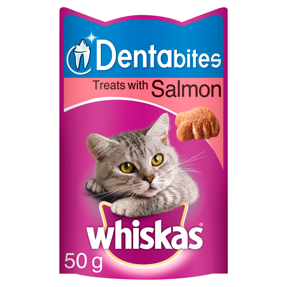 Whiskas Dentabites Salmon Cat Treats 50g Image 1