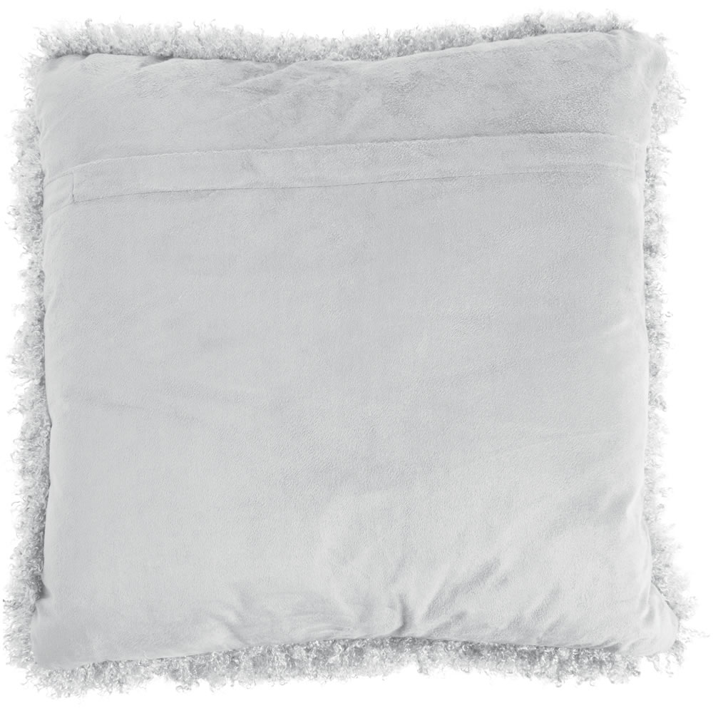 Wilko Grey Faux Mongolian Cushion 43 x 43cm Image 2