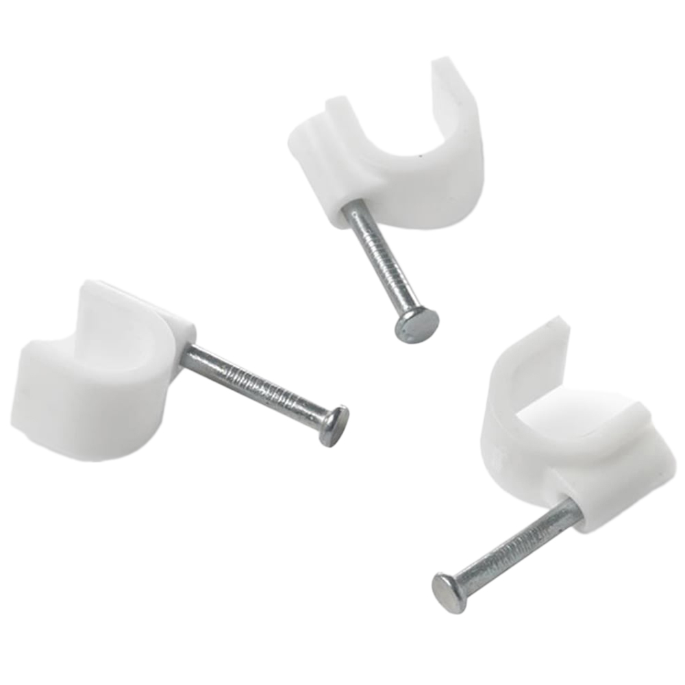 Wilko 9mm Round White Cable Clips 20 Pack Image 1