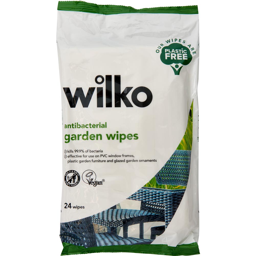 Wilko Plastic Free Outdoor Antibacterial Cleaning Wipes 24 Pack Image 1