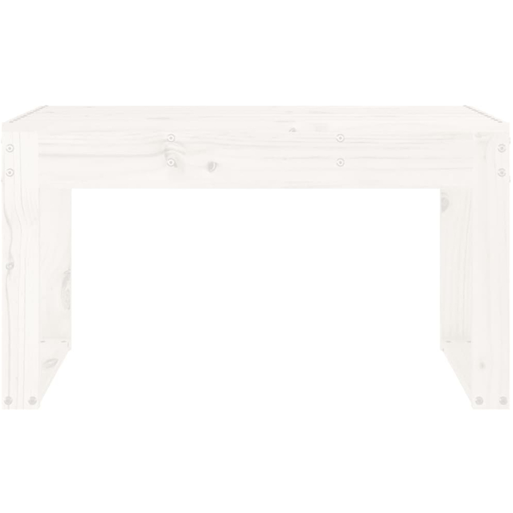 vidaXL White Solid Pine Wood Slatted Garden Bench 80 x 38 x 45cm Image 3