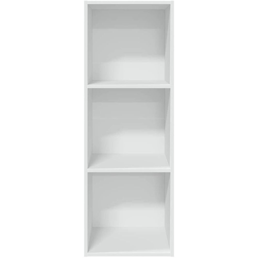 vidaXL 3 Shelf White Bookcase Image 4