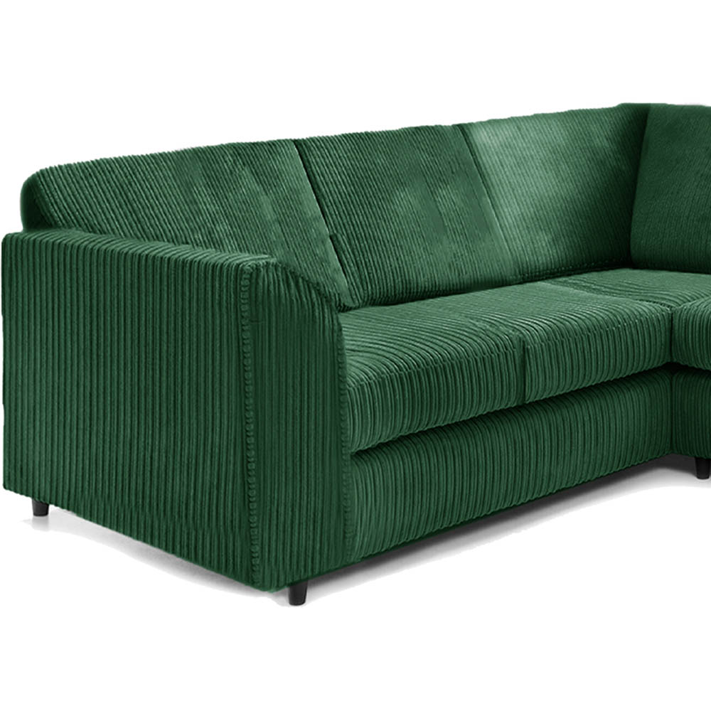 Luxor 5 Seater Green Jumbo Cord Full Back L Shaped Corner Sofa Set Image 3