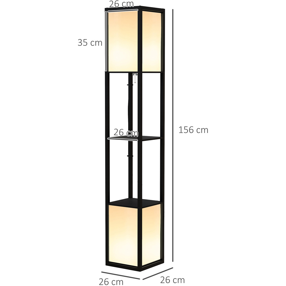 Portland 2 Shelf Black Floor Lamp with Dual Ambient Light Image 7
