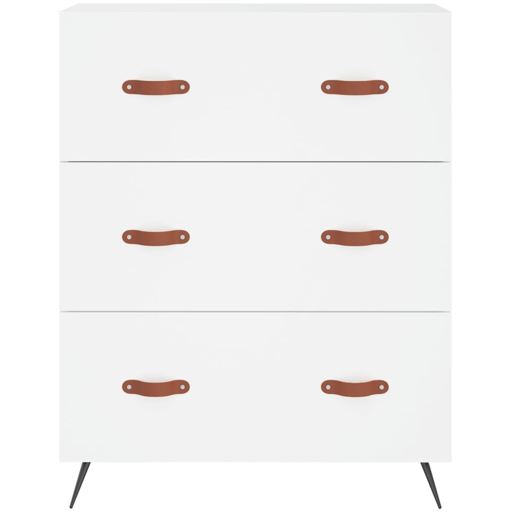 vidaXL 3 Drawer 3 Shelf White Tall Highboard Image 8