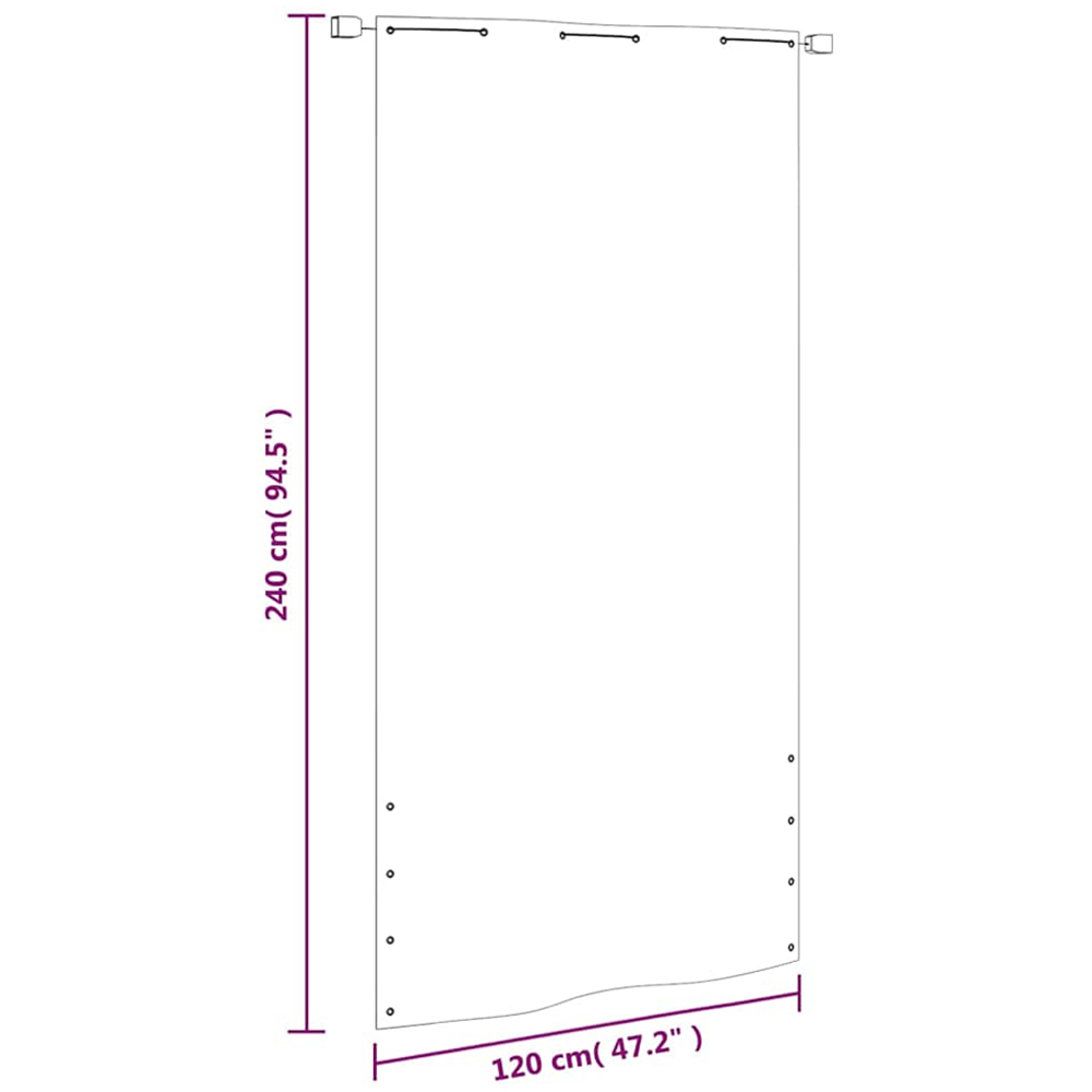 vidaXL 120 x 240cm Green Oxford Fabric Balcony Privacy Screen Image 6