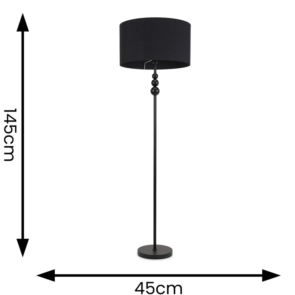 ValueLights Marissa Black Shade Black Ball LED Floor Lamp Image 5