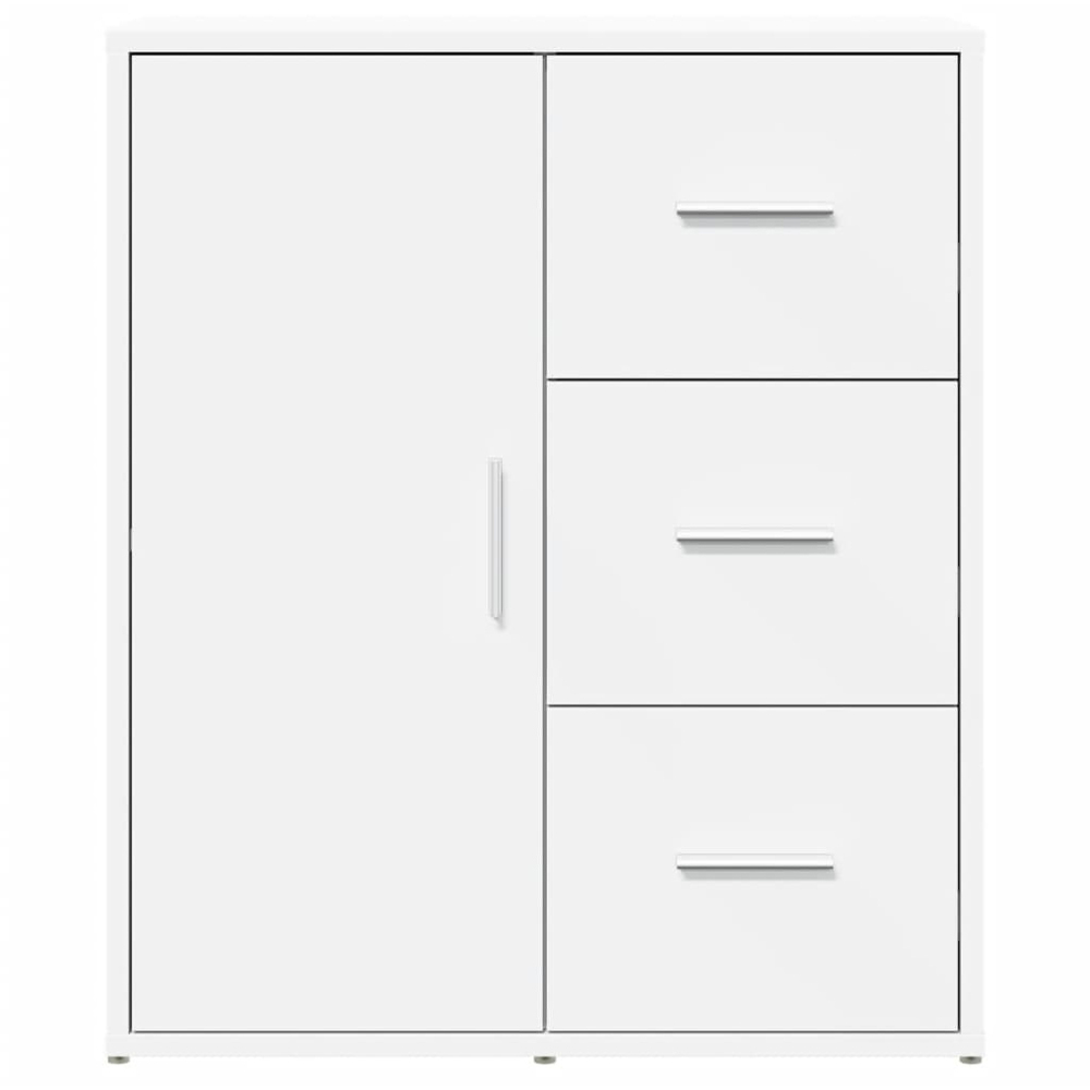 vidaXL Single Door 3 Drawer White Sideboard Set of 2 Image 5