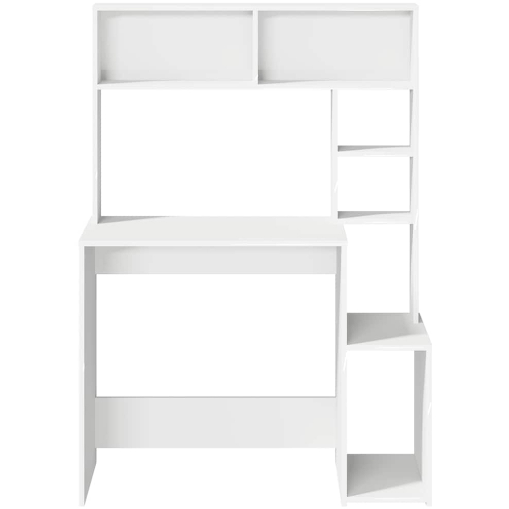 vidaXL 6 Shelf Study Desk White Image 3
