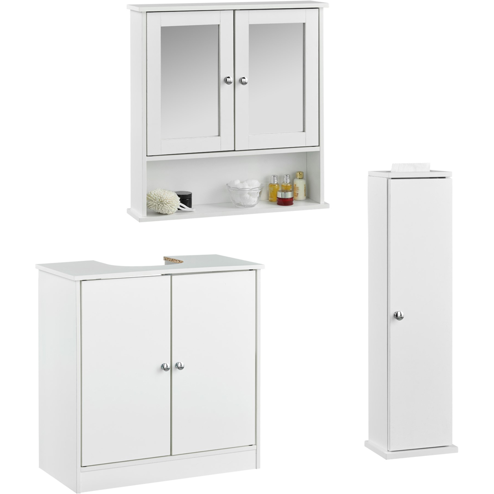 CARME Home Gatsby White 3 Piece Bathroom Furniture Set Image 2