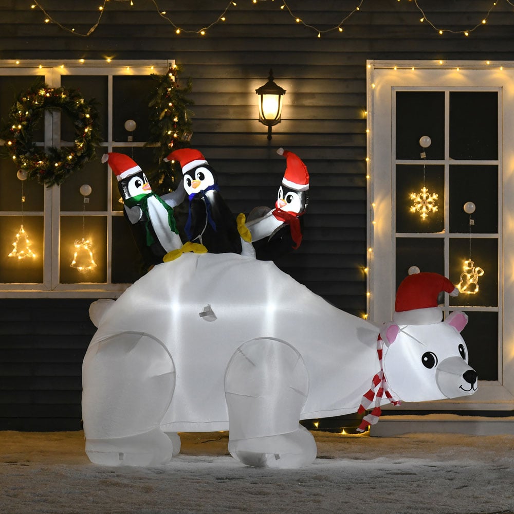 HOMCOM 1.5m Inflatable Polar Bear Image 7