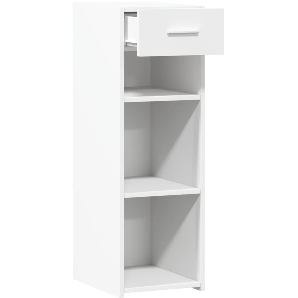 vidaXL Single Drawer 3 Shelf White Slim Sideboard Image 4