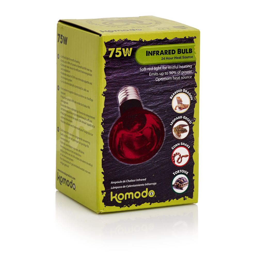 Komodo 75W Infrared 24 Hour Heat Source Reptile Bulb Image