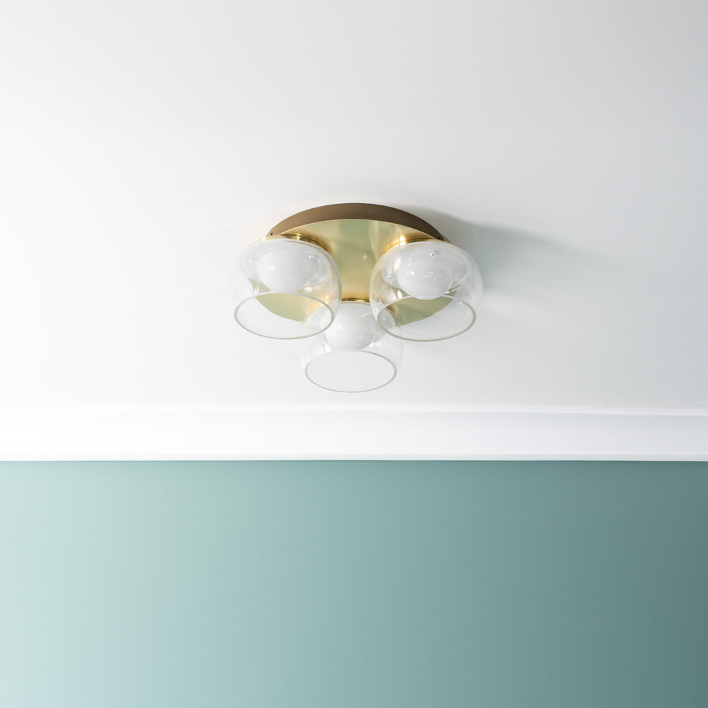 ValueLights Alissa Brushed Gold LED 3 Way Ceiling Light with Smoked Glass Image 3