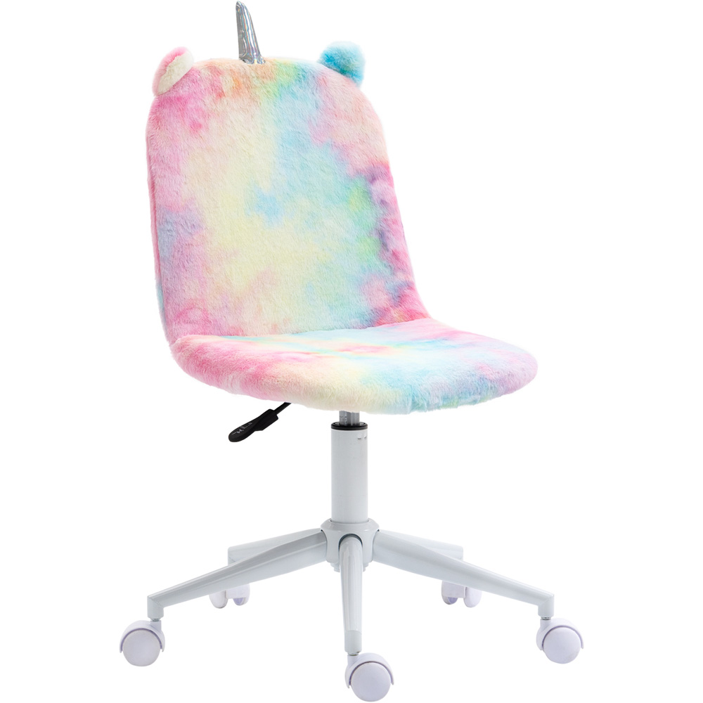 Portland Multicolour Plush Fluffy Swivel Unicorn Office Chair Image 2