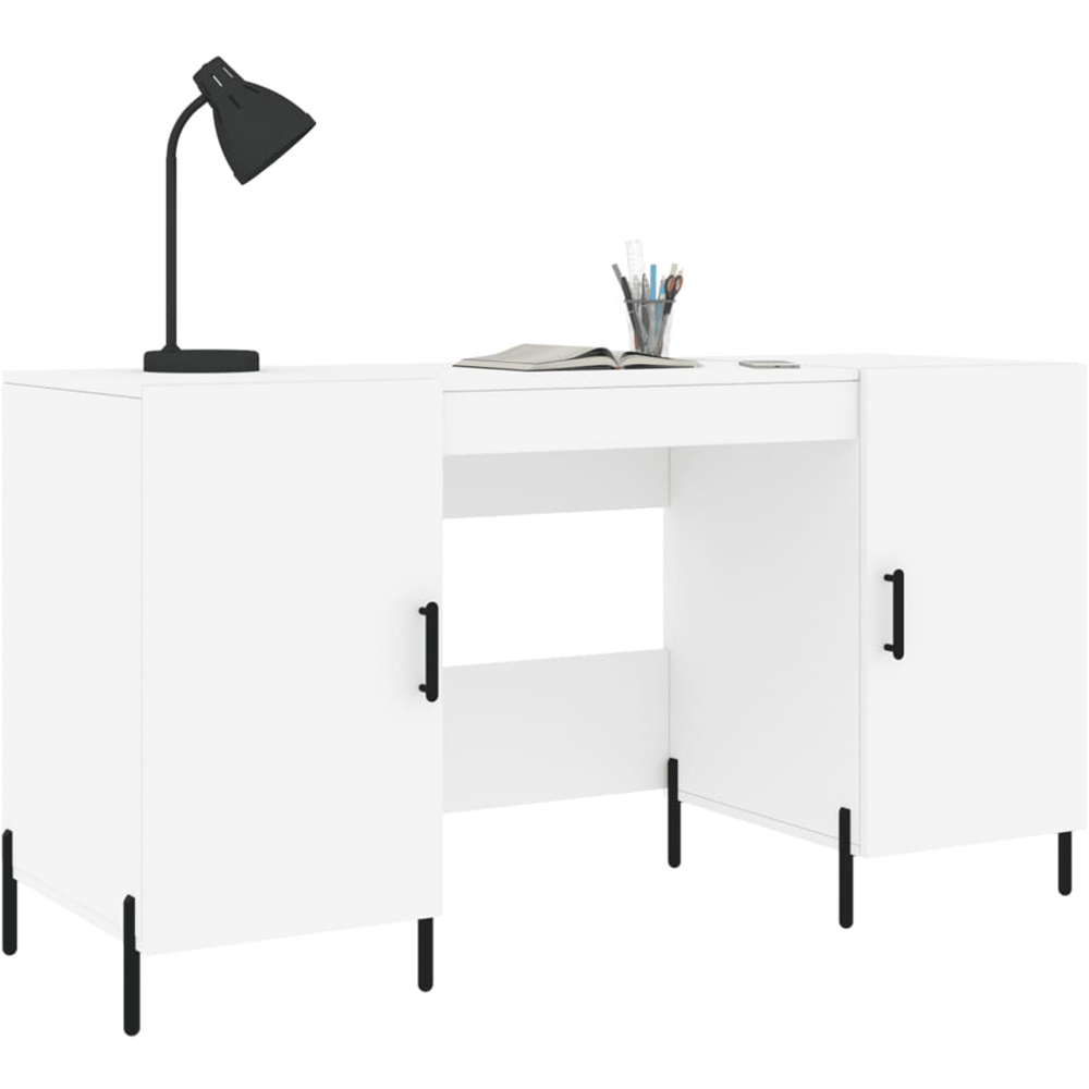vidaXL 2 Door Modern Desk White Image 3