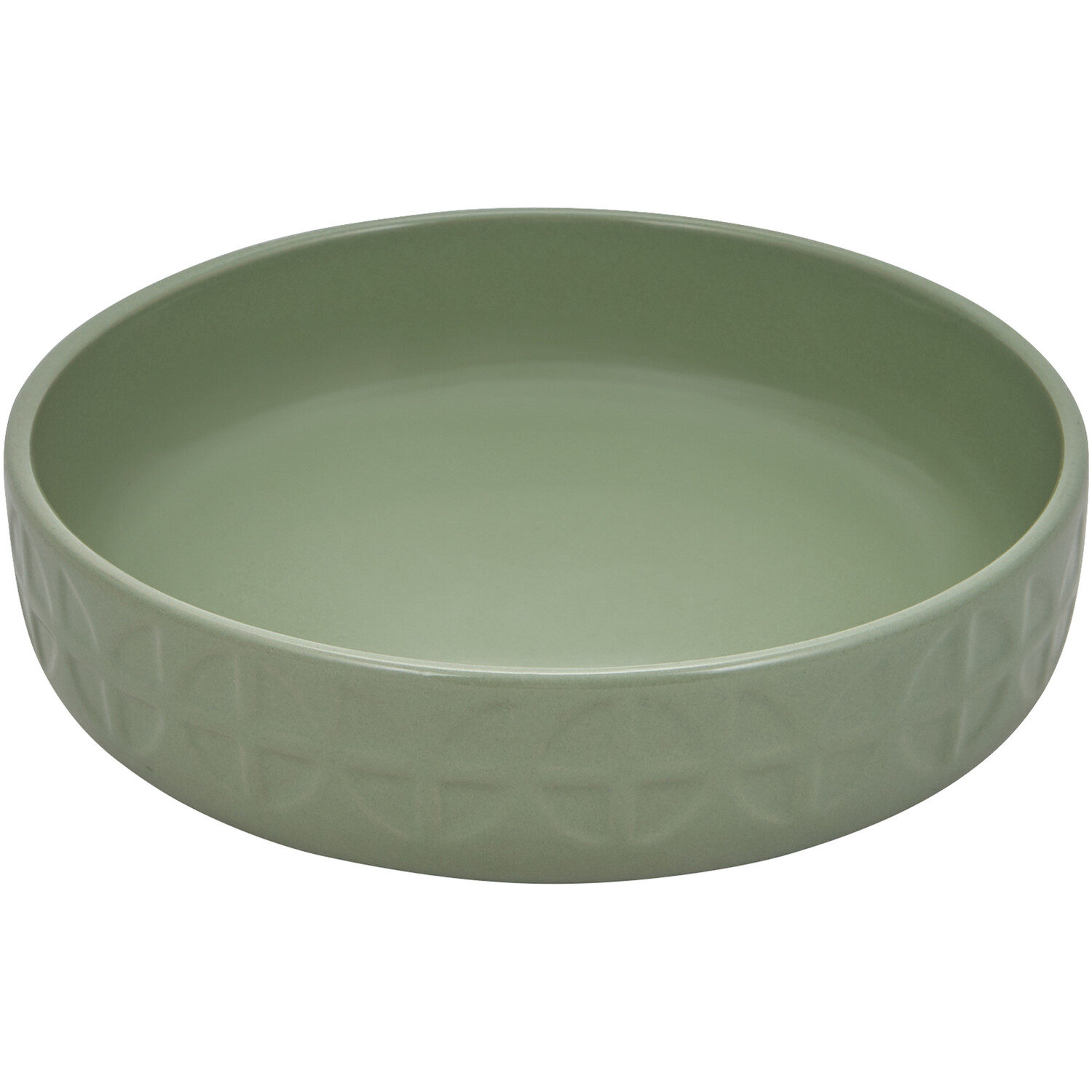 Geo Debossed 7" Pasta Bowl - Sage Image 1