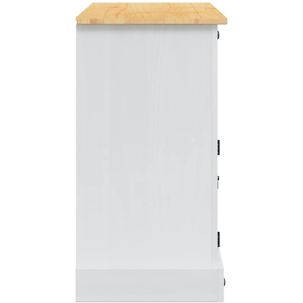 vidaXL 2 Door 5 Drawer White Storage Chest Image 5